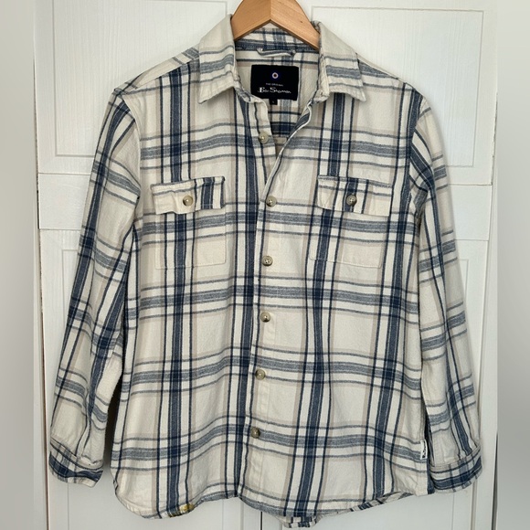 Ben Sherman Men’s Size L Long Sleeve Heavy Flannel Button Down Plaid Shirt - Picture 2 of 15